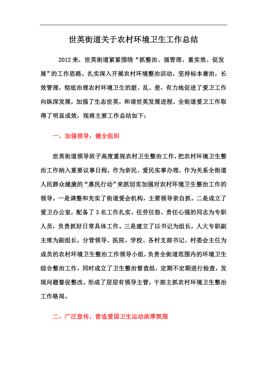 世英街道关于农村环境卫生工作总结.doc_第2页