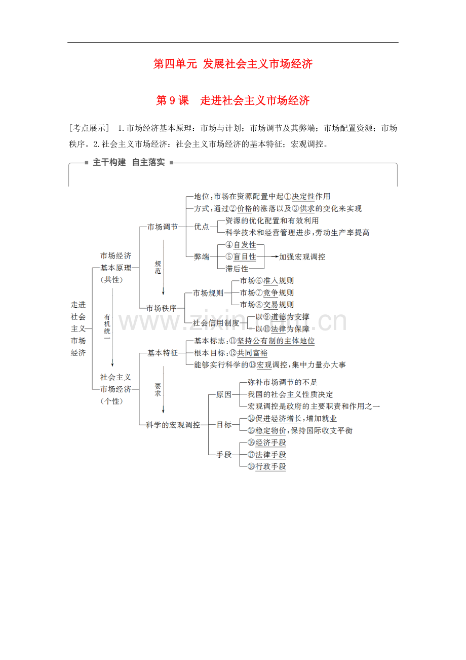 2022届高考政治一轮复习第四单元发展社会主义市抄济第9课走进社会主义市抄济讲义.doc_第1页