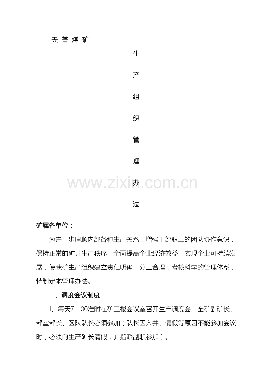 天普煤矿生产组织管理办法.doc_第2页