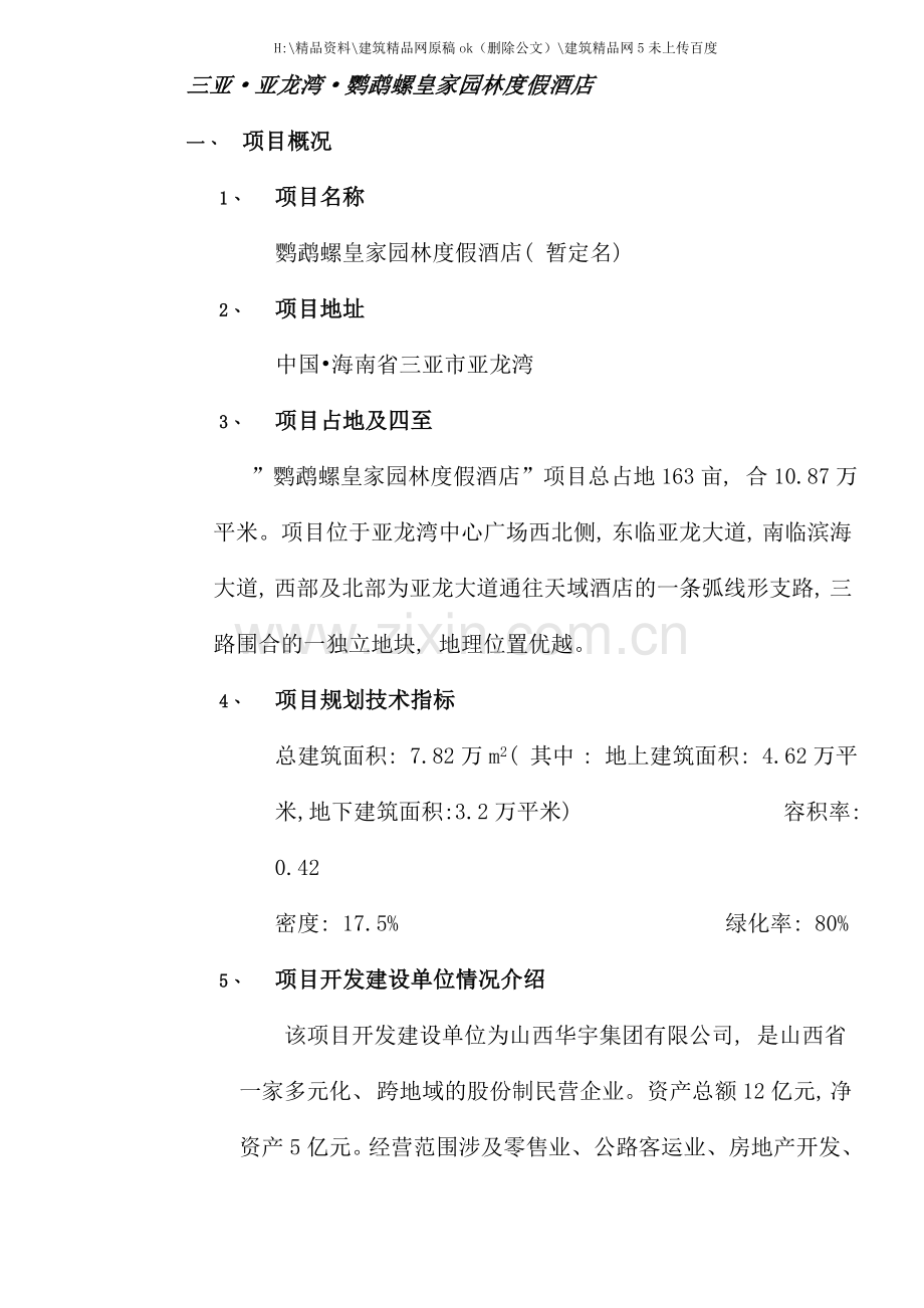 度假酒店项目规划.doc_第1页