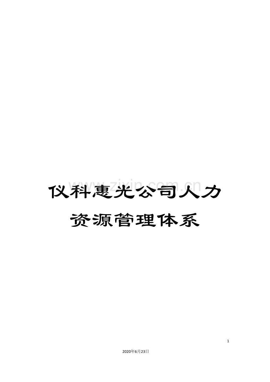 仪科惠光公司人力资源管理体系.doc_第1页