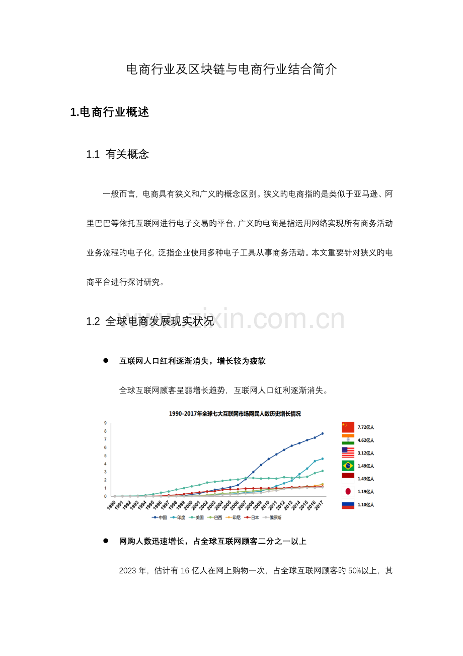 电商行业及区块链与电商行业结合介绍.docx_第1页