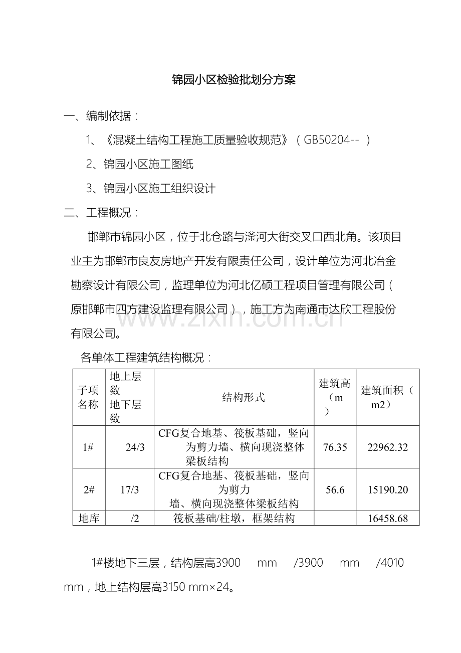锦园小区检验批划分方案.doc_第2页
