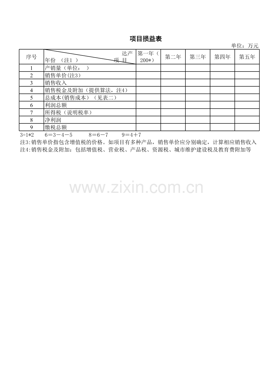 项目损益表.xls_第1页