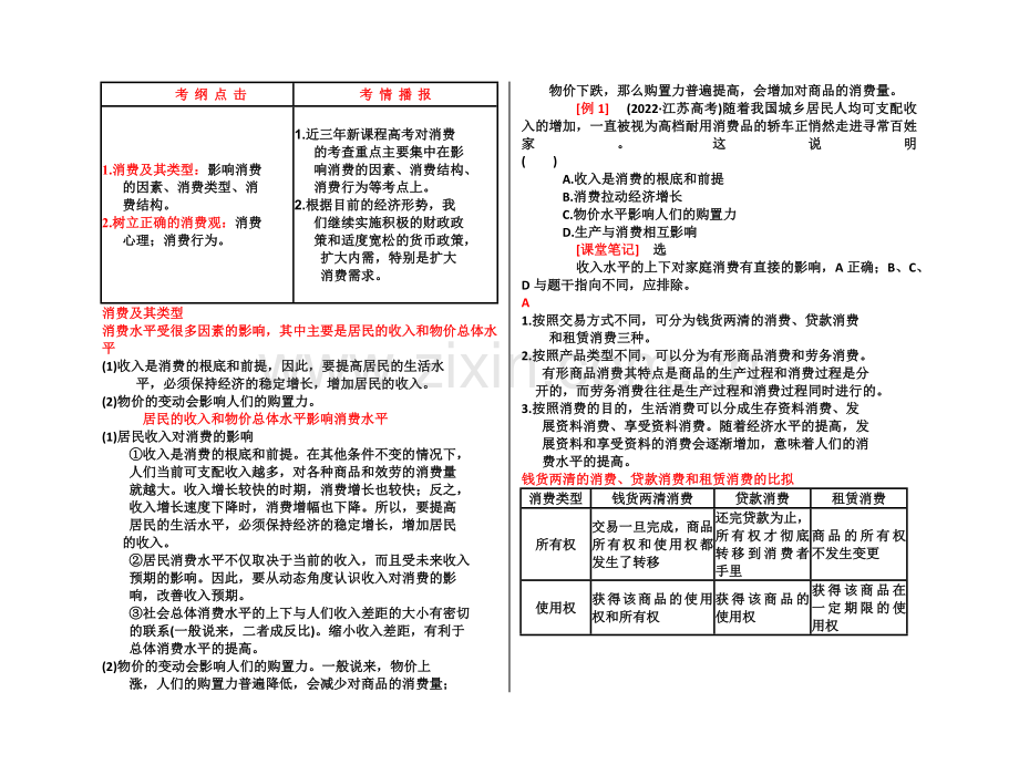 2022高三政治-生活与哲学-经济生活-第三课-多彩的消费总复习-新人教版.doc_第1页