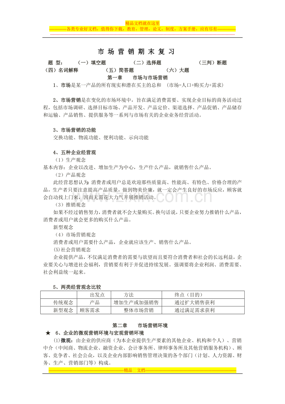 1-4966909-徐师大-市场营销期末考点复习参考.doc_第1页