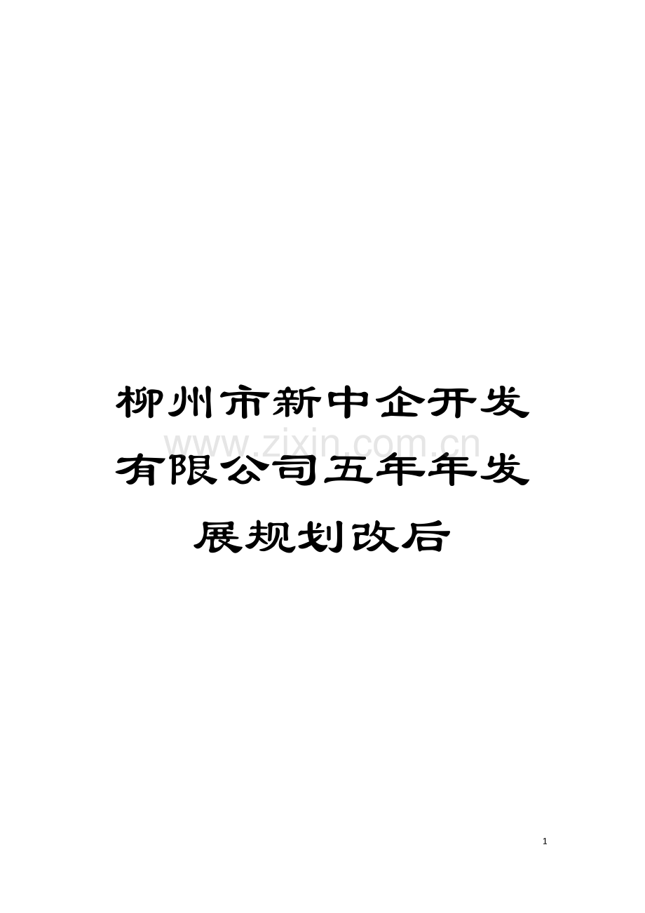 柳州市新中企开发有限公司五年年发展规划改后模板.doc_第1页