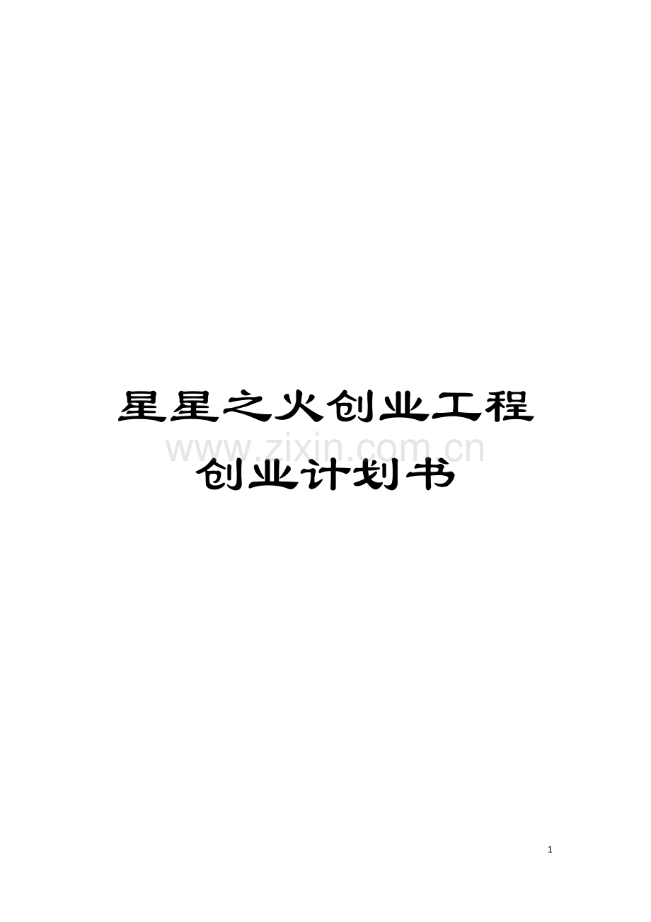 星星之火创业工程创业计划书模板.doc_第1页