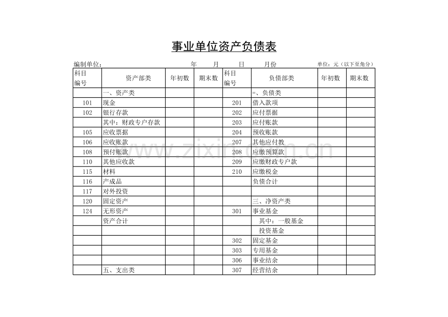 事业单位资产负债表.xls_第1页