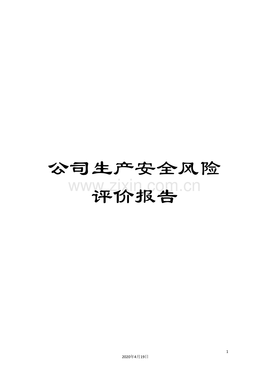 公司生产安全风险评价报告.doc_第1页