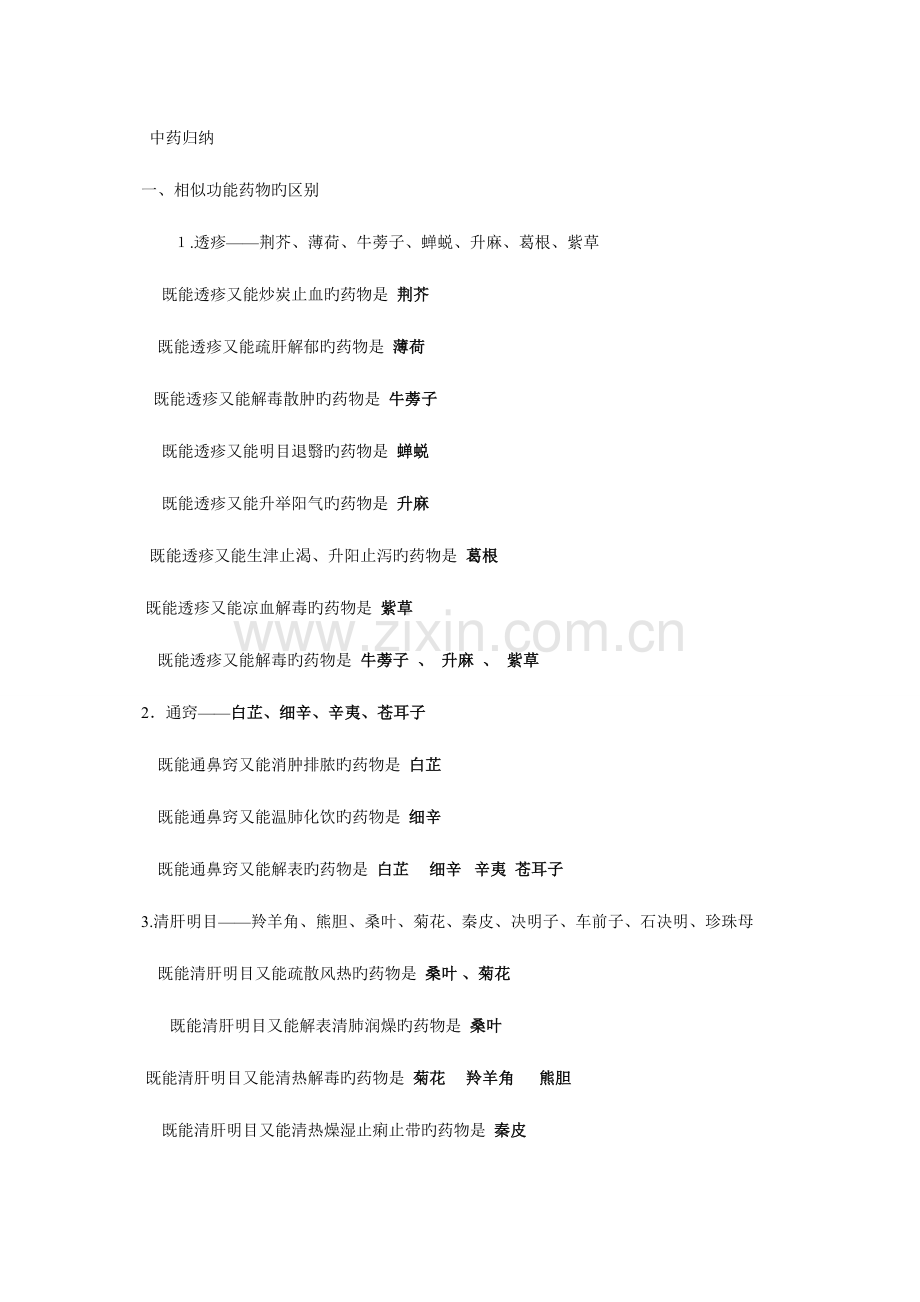2023年中药学归纳考研用.doc_第1页
