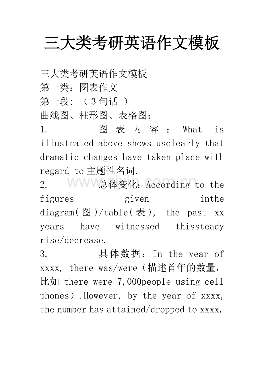三大类考研英语作文模板.docx_第1页
