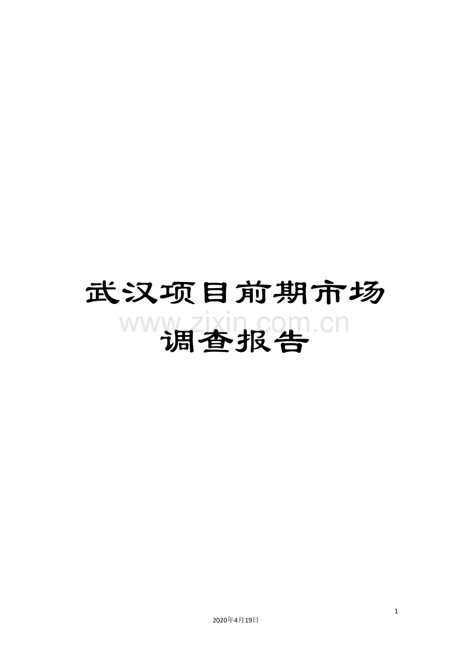 武汉项目前期市场调查报告.doc_第1页