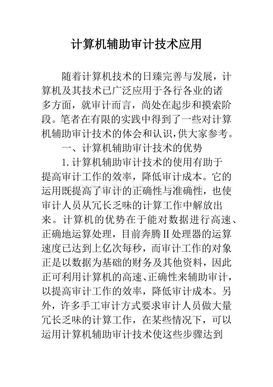 计算机辅助审计技术应用.docx_第1页