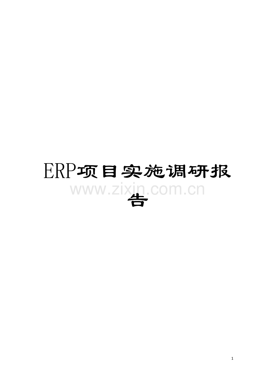 ERP项目实施调研报告模板.doc_第1页