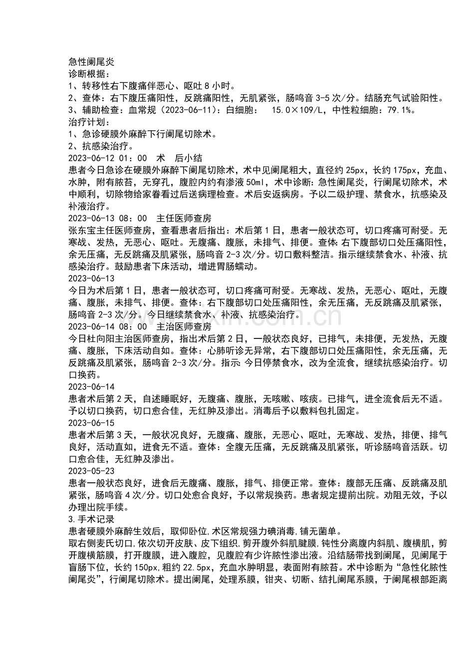 普通外科常见病病历书写及病程记录簿范例.doc_第2页