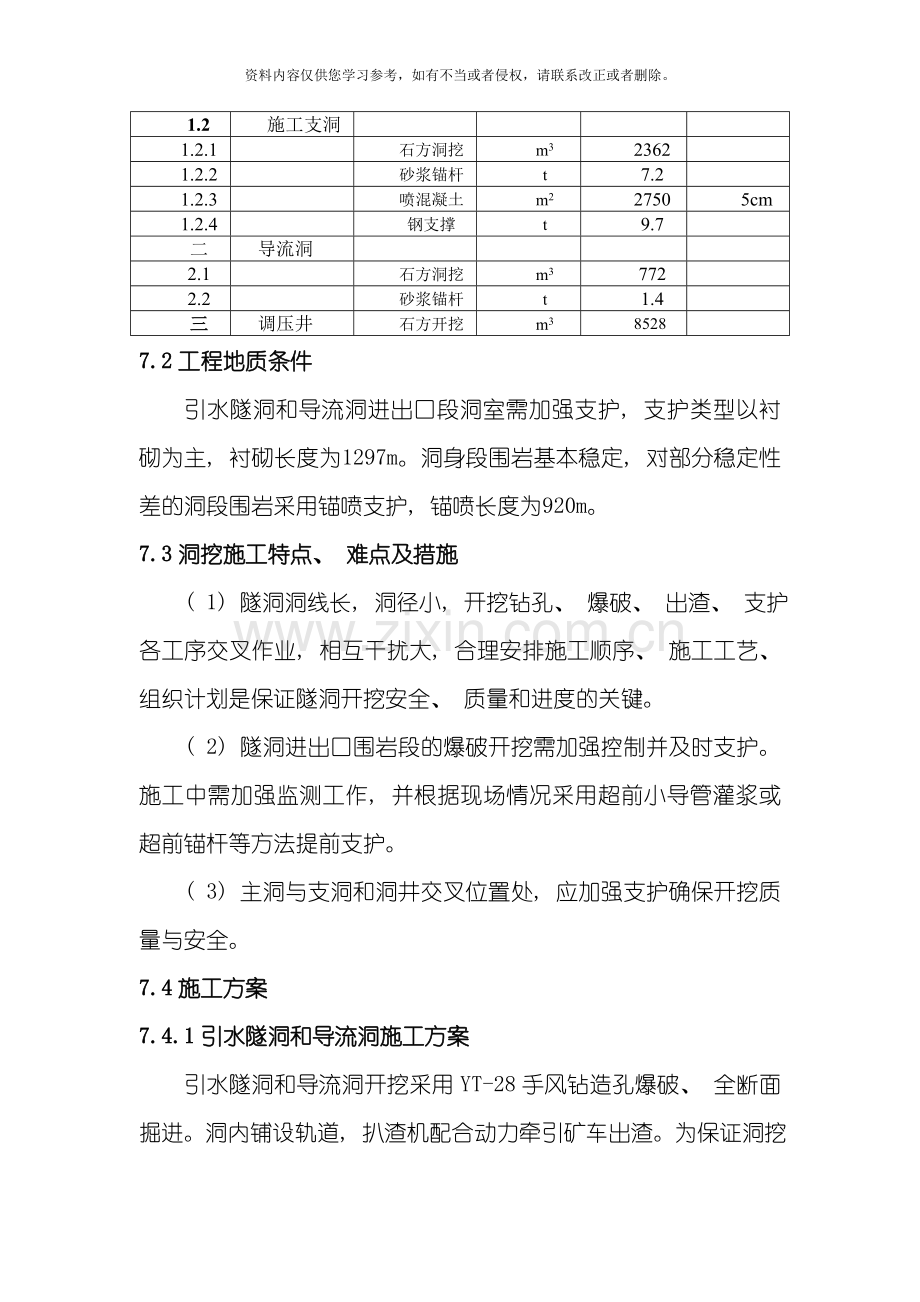 地下洞室开挖工程模板.doc_第2页