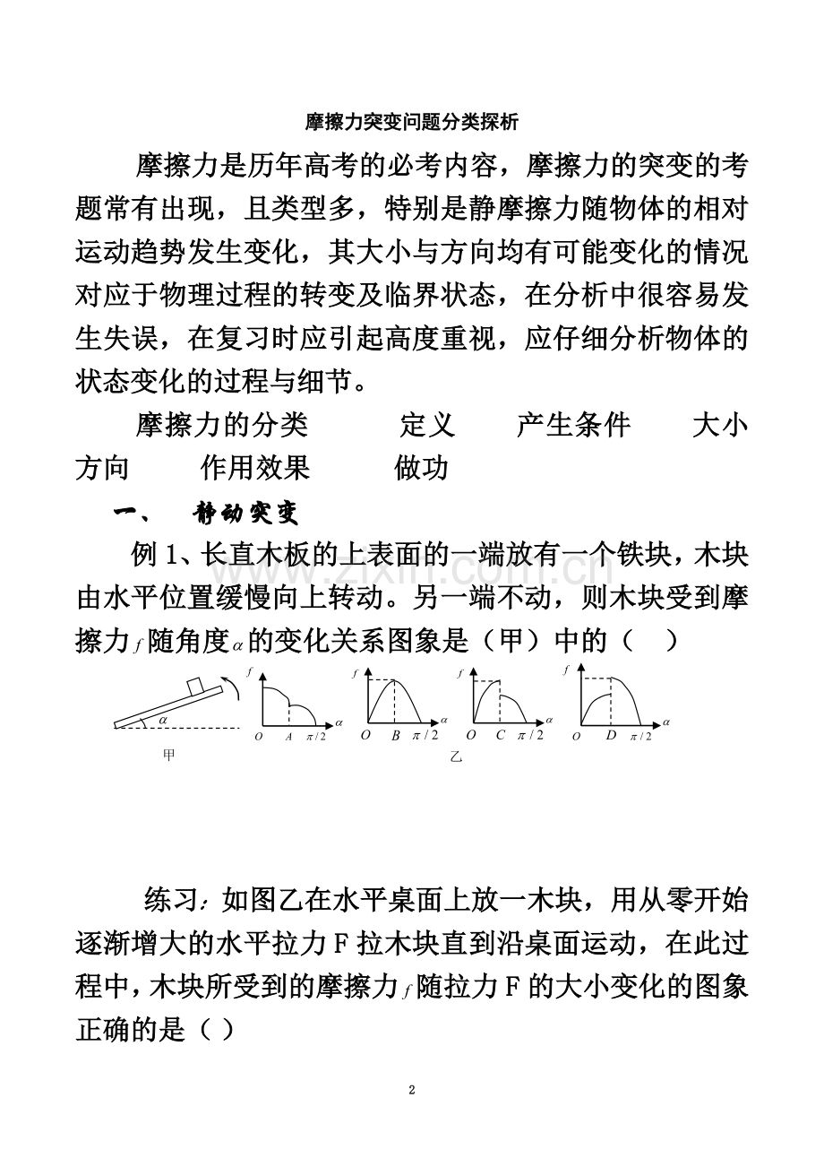 专题摩擦力突变问题探析.doc_第2页