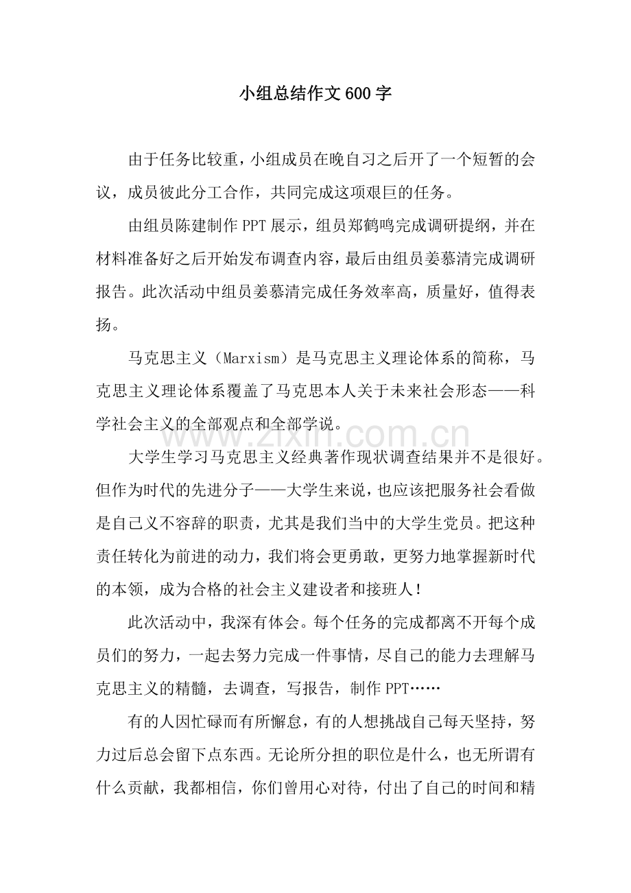 小组总结作文600字.docx_第1页