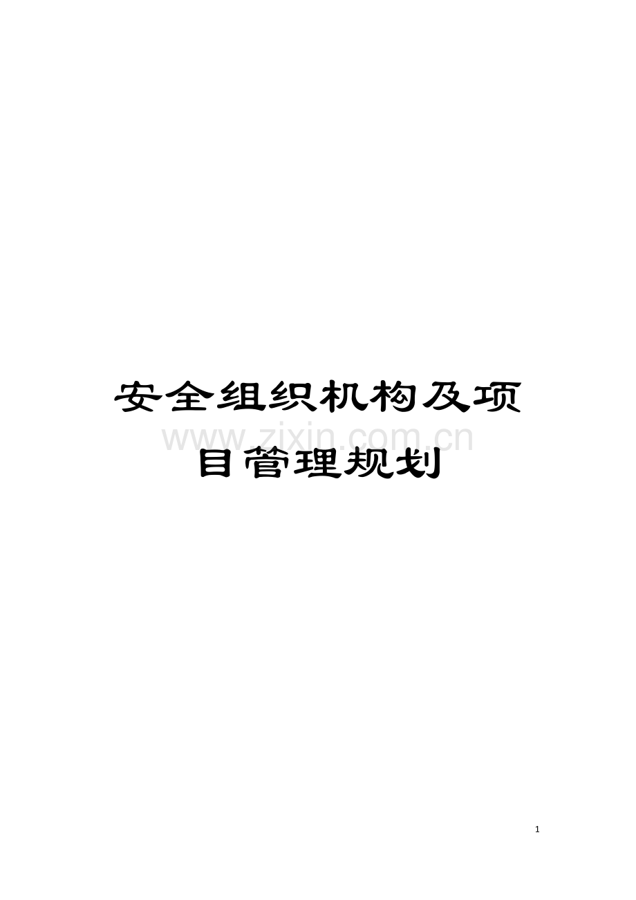 安全组织机构及项目管理规划模板.doc_第1页