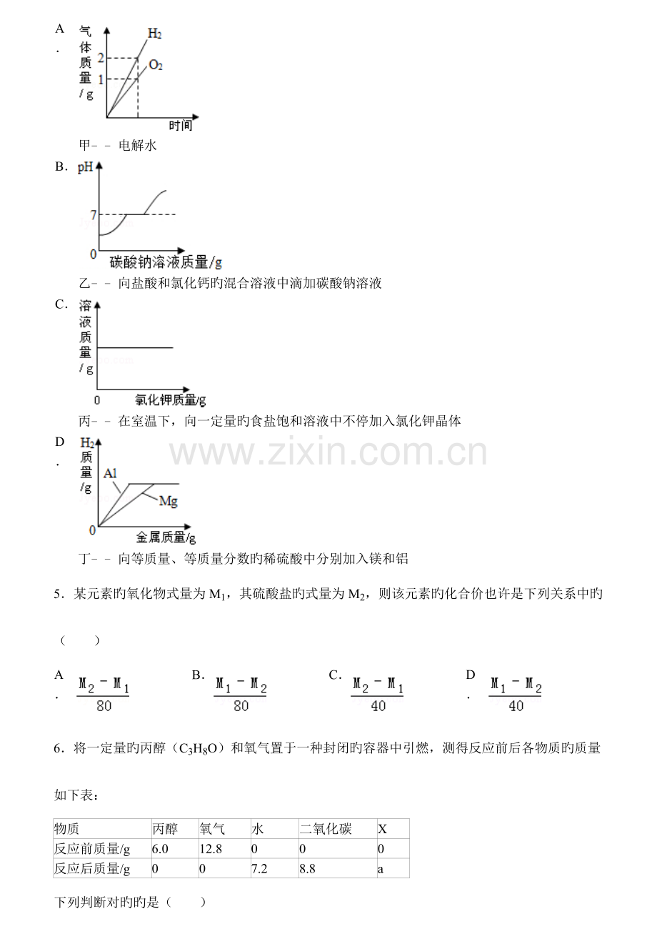 2023年初中化学自主招生试卷.doc_第2页