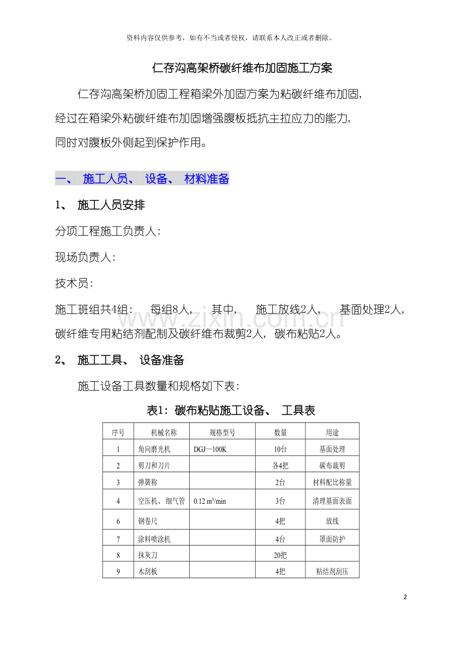碳布施工方案模板.doc_第2页
