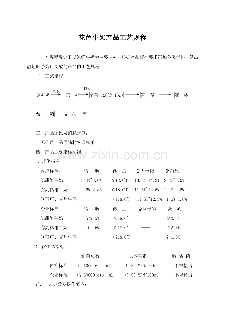 花色牛奶产品工艺规程.pdf_第1页