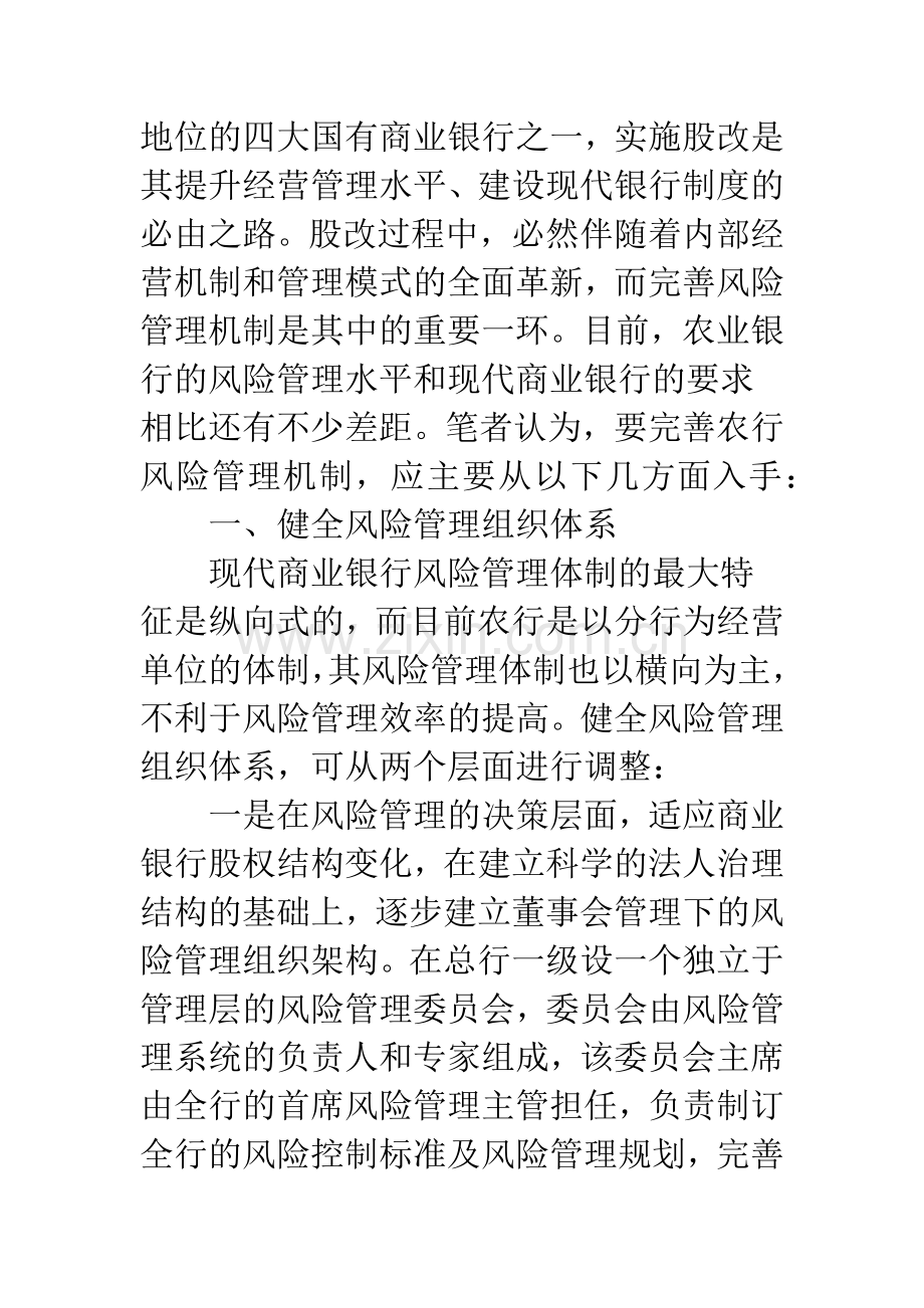 浅议如何完善农业银行的风险管理.docx_第2页