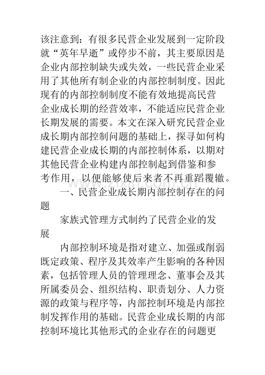 民营企业成长期内部控制体系的构建.docx_第2页