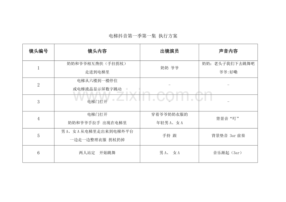 抖音第一季第一集-脚本分镜.doc_第1页