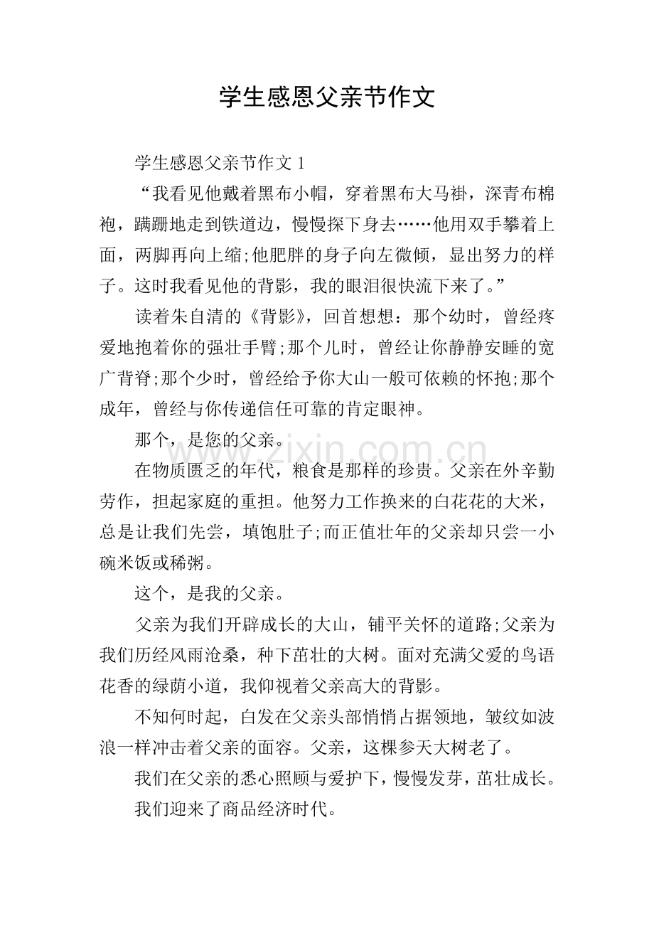 学生感恩父亲节作文.doc_第1页