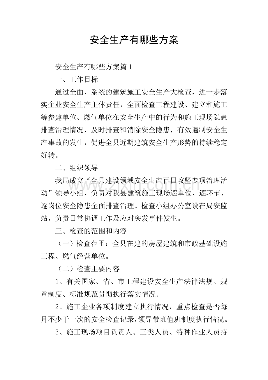 安全生产有哪些方案.doc_第1页