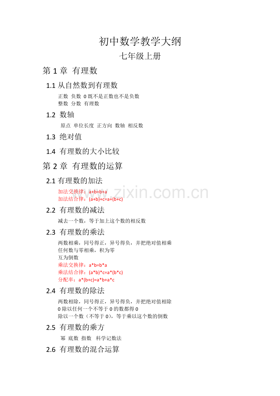浙教版初中数学知识点总结归纳.doc_第1页