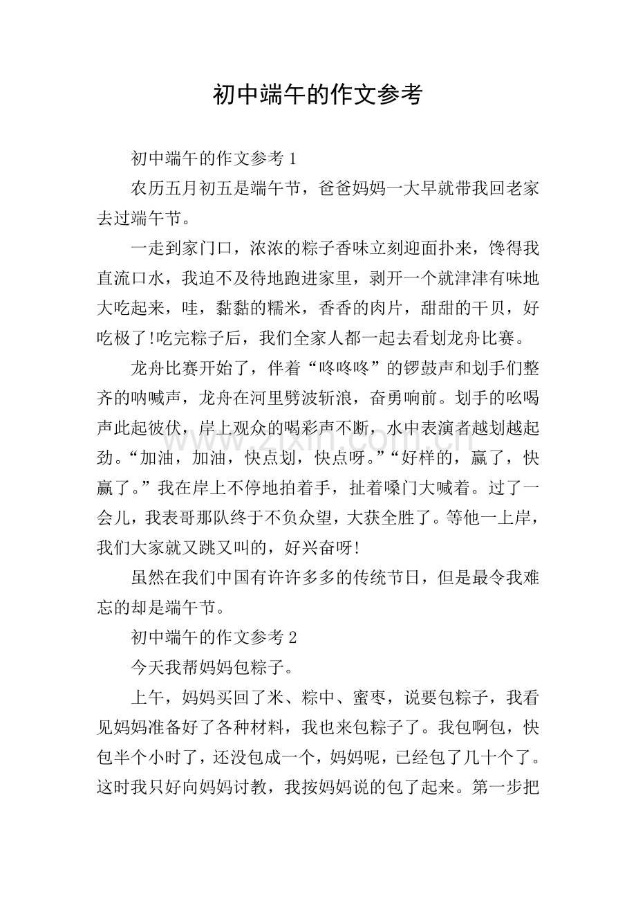 初中端午的作文参考.doc_第1页