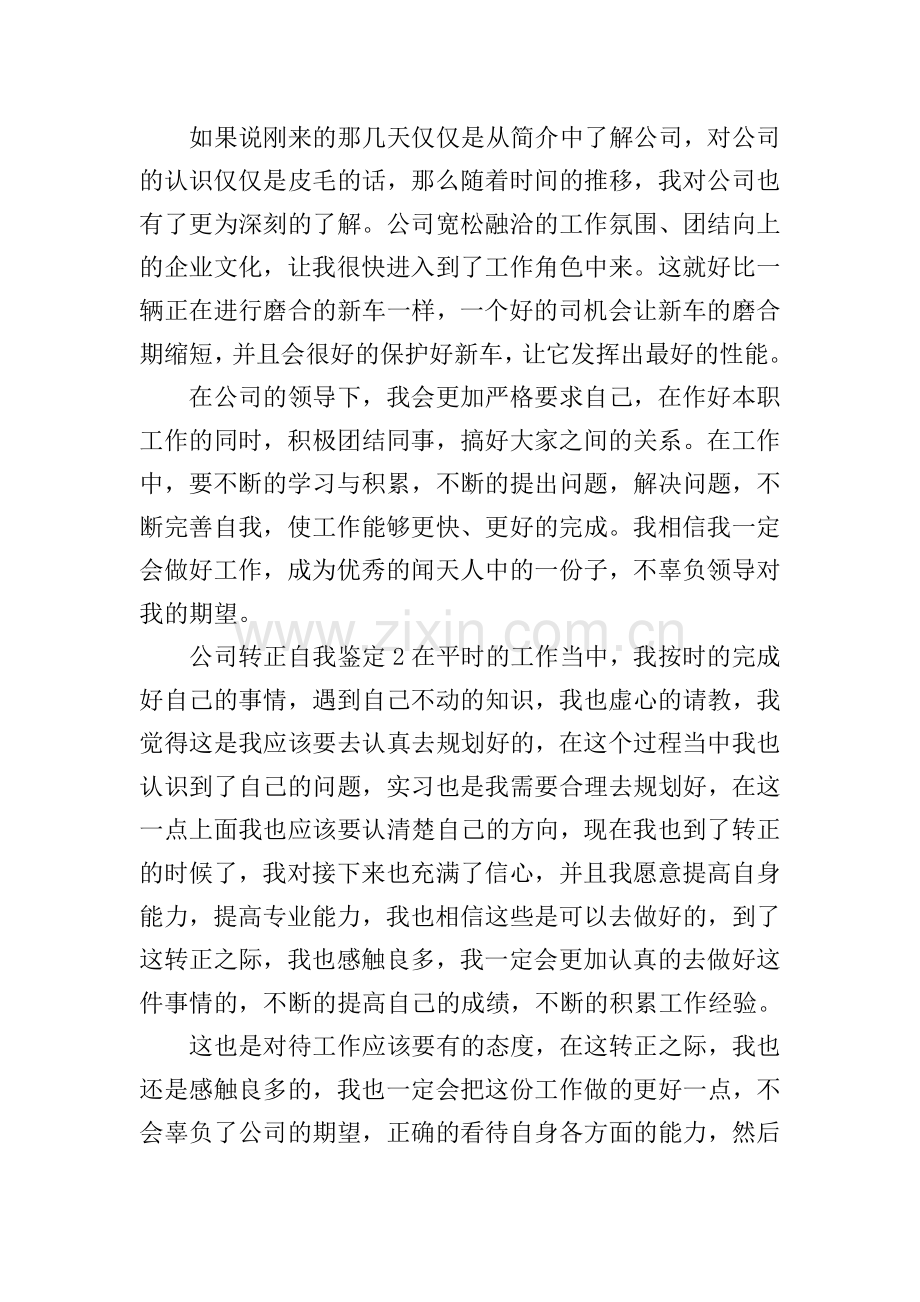 公司转正自我鉴定.doc_第2页