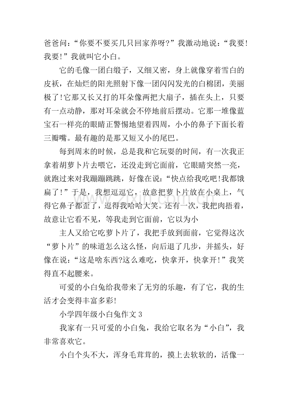 小学四年级小白兔作文7篇.doc_第2页