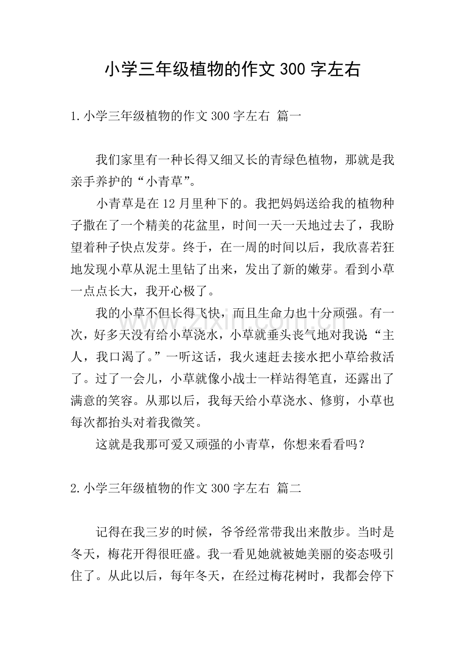 小学三年级植物的作文300字左右.doc_第1页