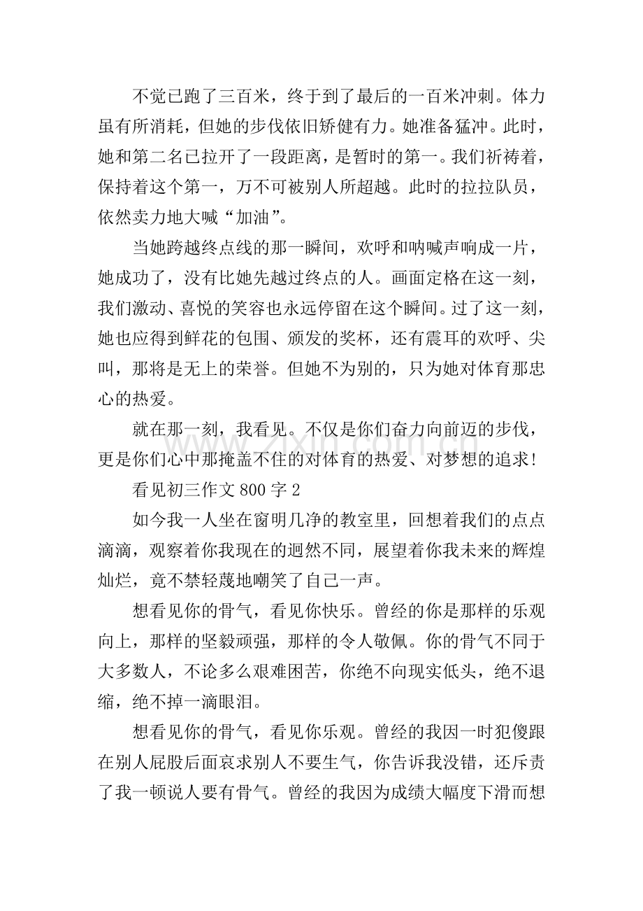 看见初三作文800字.doc_第2页