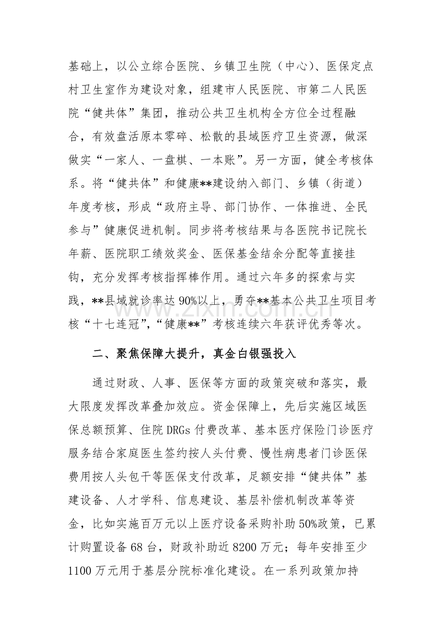 在2024年全域医共体建设推进会上的汇报发言范文.docx_第2页