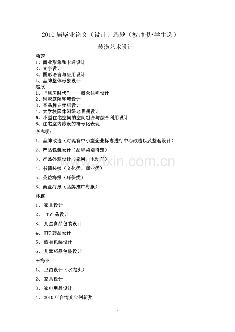 业论文(设计)选题(教师拟.doc_第2页