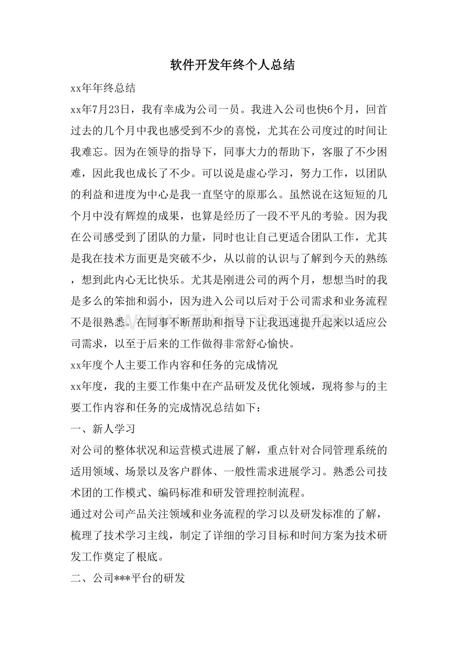 软件开发年终个人总结.doc_第1页