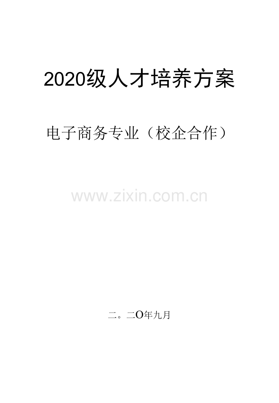 2020级电子商务专业(校企)人才培养方案(高职).docx_第1页