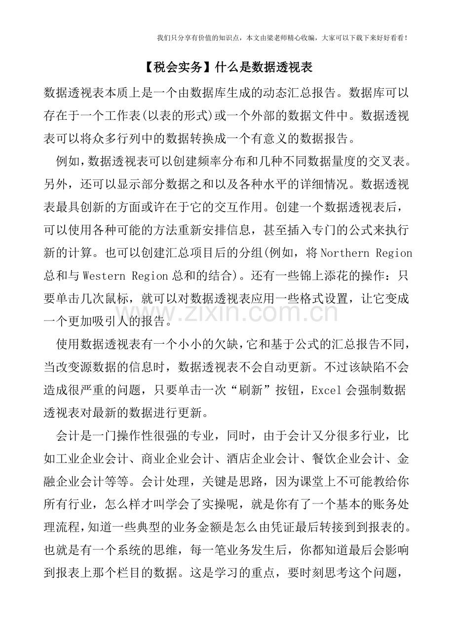 【税会实务】什么是数据透视表.doc_第1页