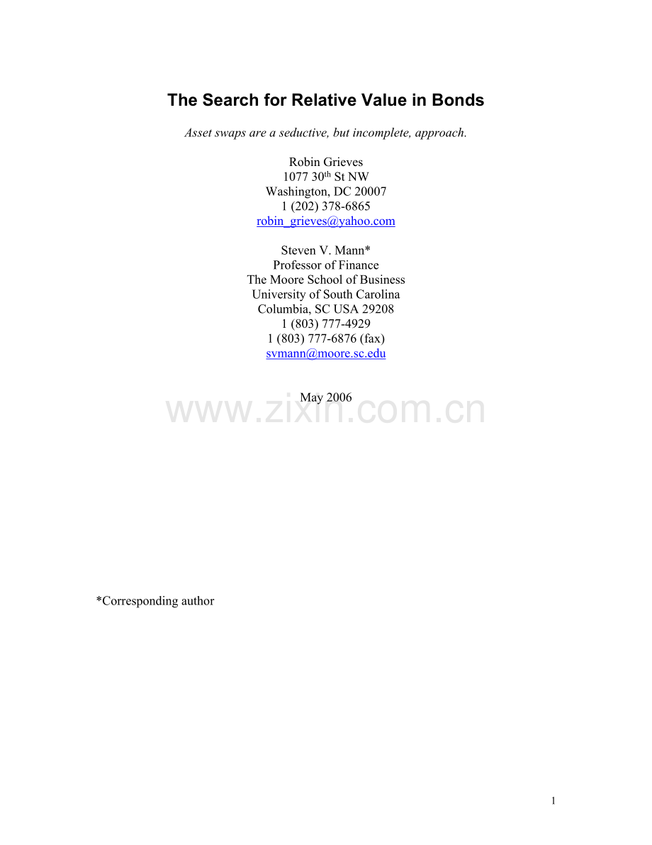 The Search for Relative Value in Bonds.doc_第1页