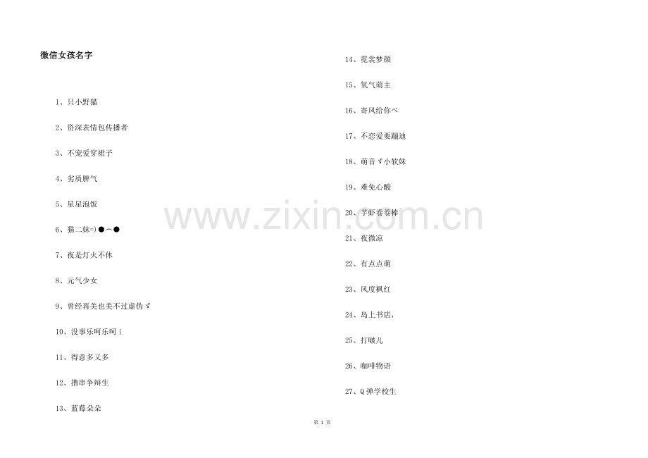 微信女孩名字.docx_第1页