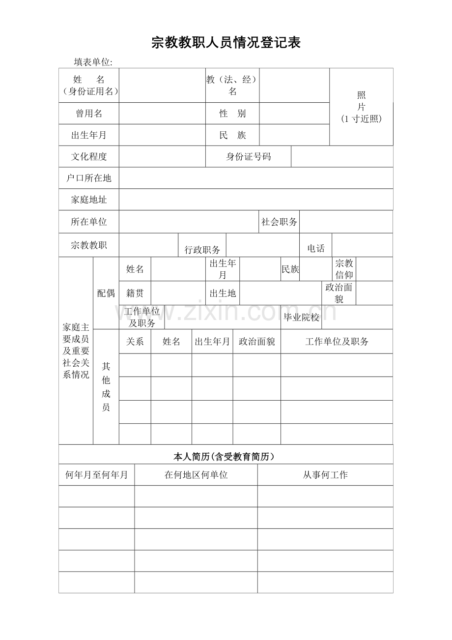 宗教教职人员情况登记表.doc_第1页