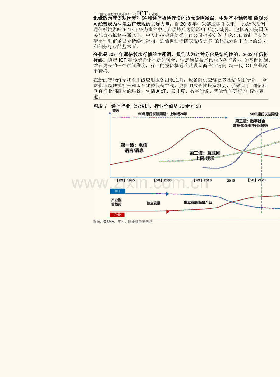 通信行业的投资机遇在新一代ICT产业链.docx_第1页