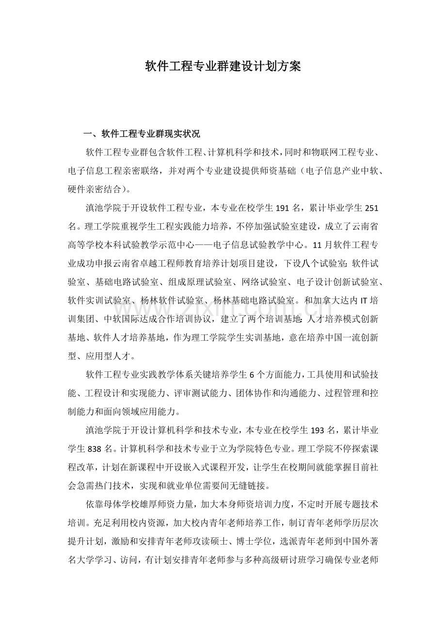 软件综合项目工程专业群建设规划方案专项方案.docx_第1页
