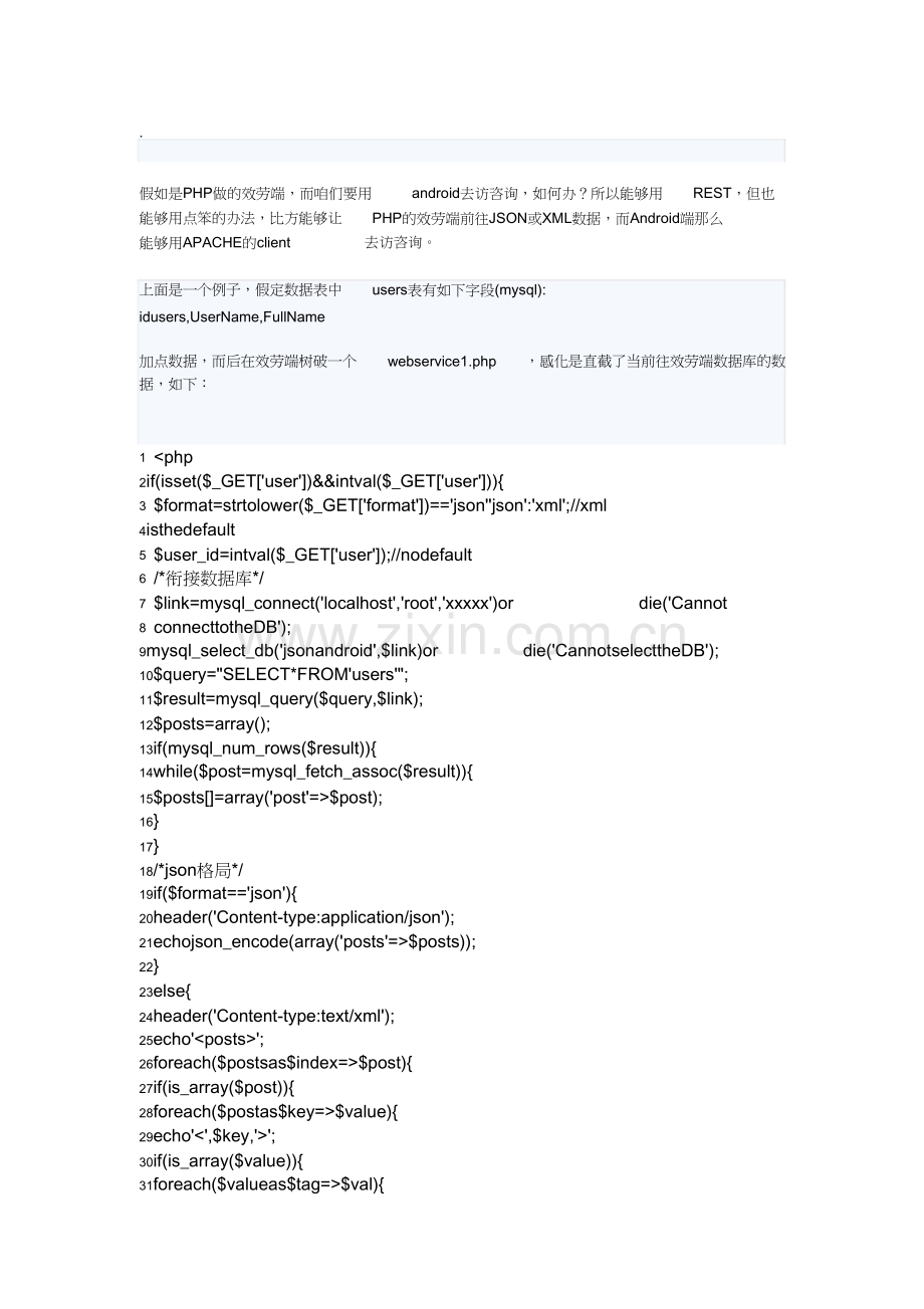 Android访问phpwebservice简单一例.doc_第1页