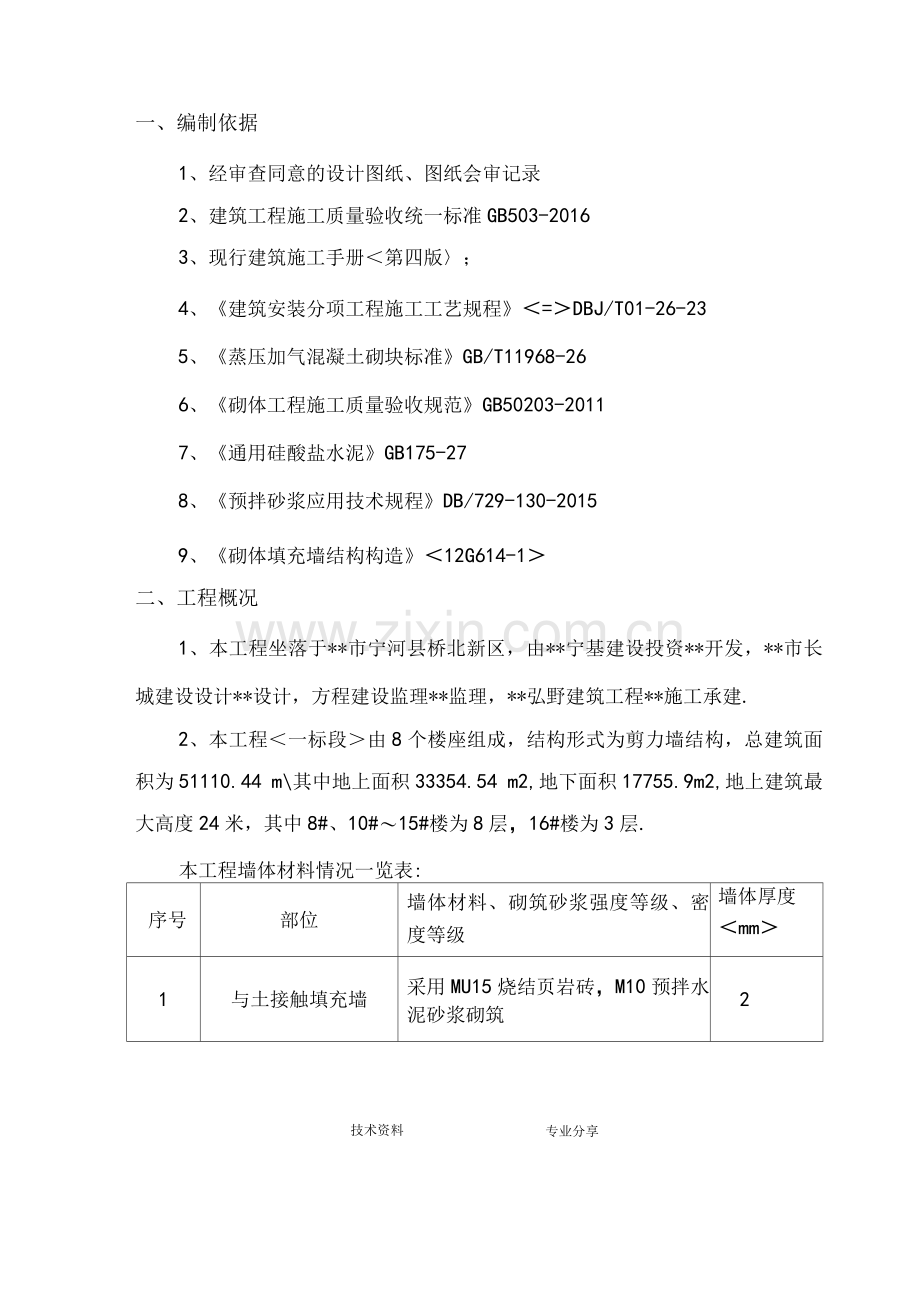 墙体砌筑施工组织方案.docx_第1页